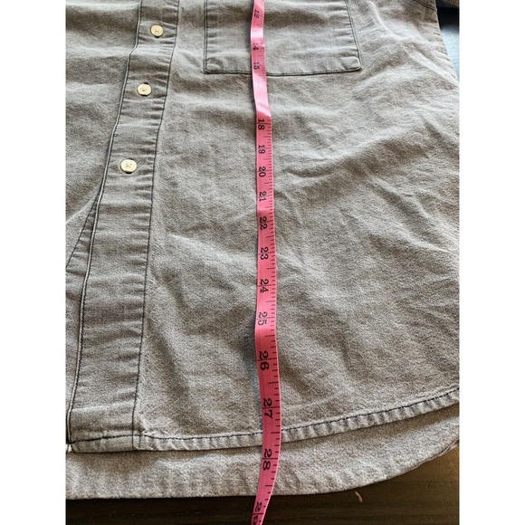 Vtg Guess‎ Jeans Shirt Men's Large Short Sleeve Buttons Gray USA Casual Office - Picture 12 of 14